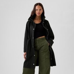 GAP Black Oversized Parka Coat Size LT